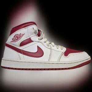 Nike Burgundy and White Sneakers Woman Size 8
